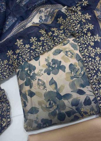 Bin Saeed Fabric - EMBC-0610- 3 Piece Embroidered Cotton UnStitched Suit