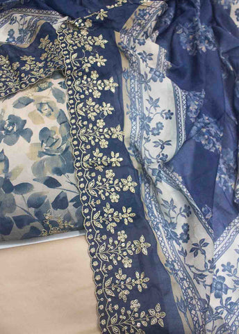 Bin Saeed Fabric - EMBC-0610- 3 Piece Embroidered Cotton UnStitched Suit