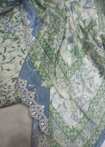 Bin Saeed Fabric - EMBC-0710- 3 Piece Embroidered Cotton UnStitched Suit