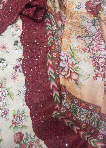 Bin Saeed Fabric - EMBC-0713- 3 Piece Embroidered Cotton UnStitched Suit