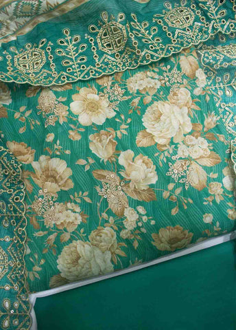 Bin Saeed Fabric - EMBC-0715- 3 Piece Embroidered Cotton UnStitched Suit