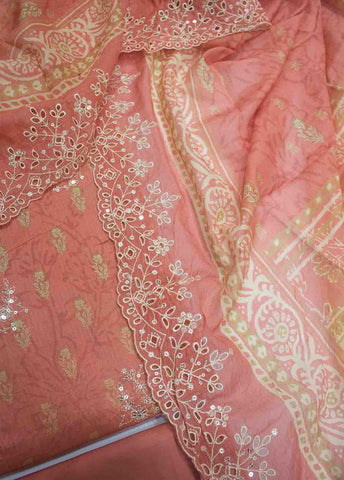 Bin Saeed Fabric - EMBC-0716- 3 Piece Embroidered Cotton UnStitched Suit