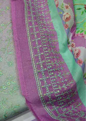 EU-0026- 3 Piece UnStitched Lawn Cut Work Embroidery