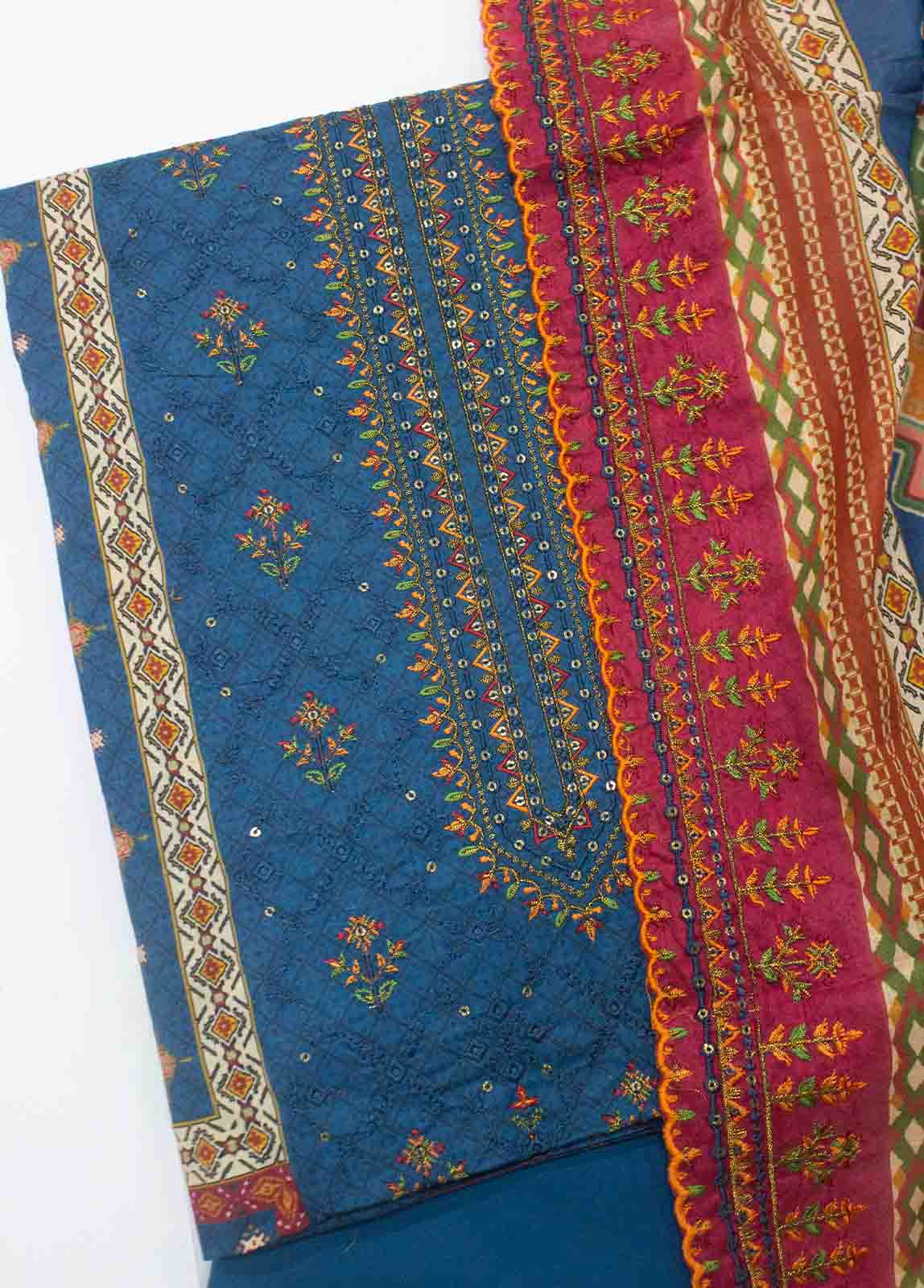 Bin Saeed Fabric - EU-0567-3 Piece Lawn Embroidered UnStitched Suit