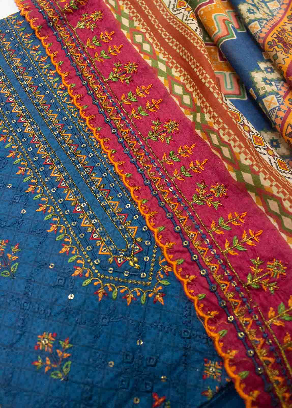 Bin Saeed Fabric - EU-0567-3 Piece Lawn Embroidered UnStitched Suit