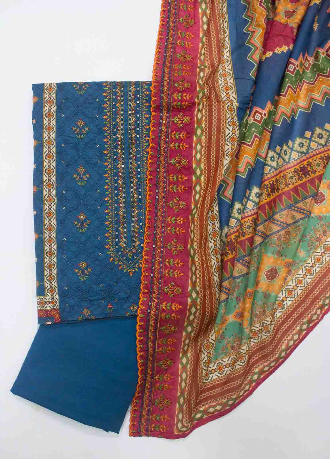 Bin Saeed Fabric - EU-0567-3 Piece Lawn Embroidered UnStitched Suit