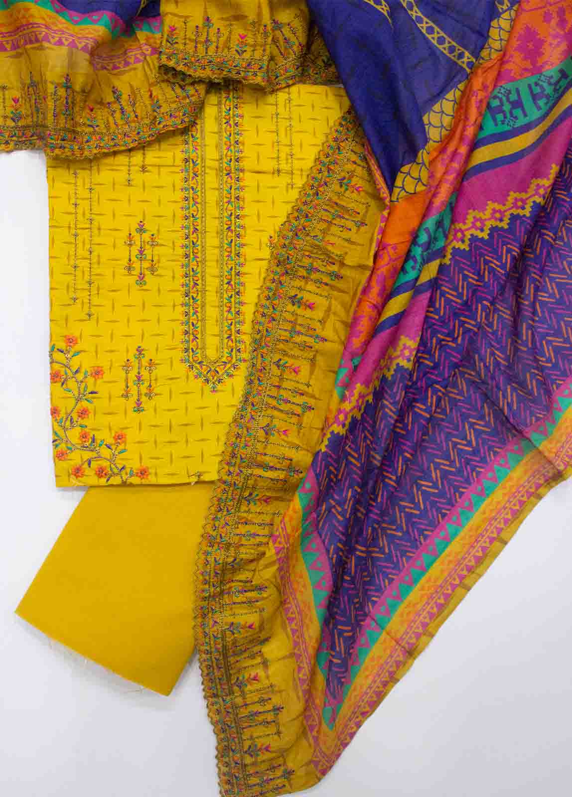 Bin Saeed Fabric - EU-0568-3 Piece Lawn Embroidered UnStitched Suit