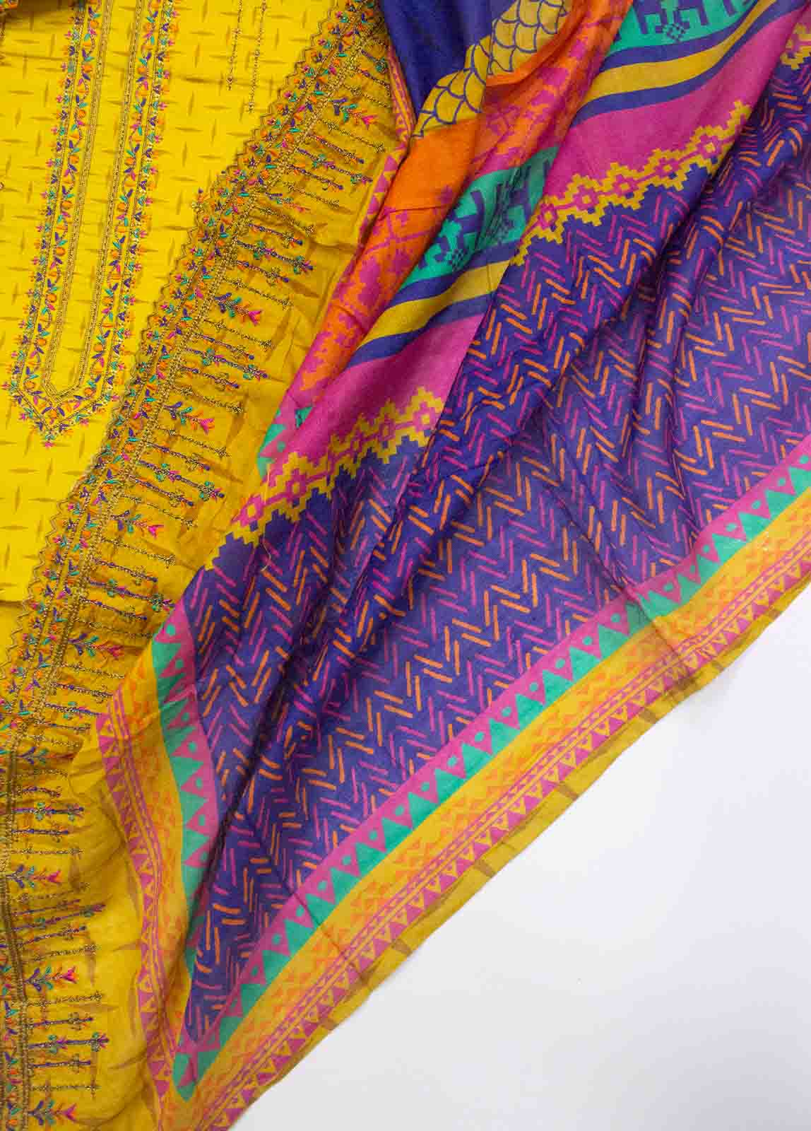 Bin Saeed Fabric - EU-0568-3 Piece Lawn Embroidered UnStitched Suit