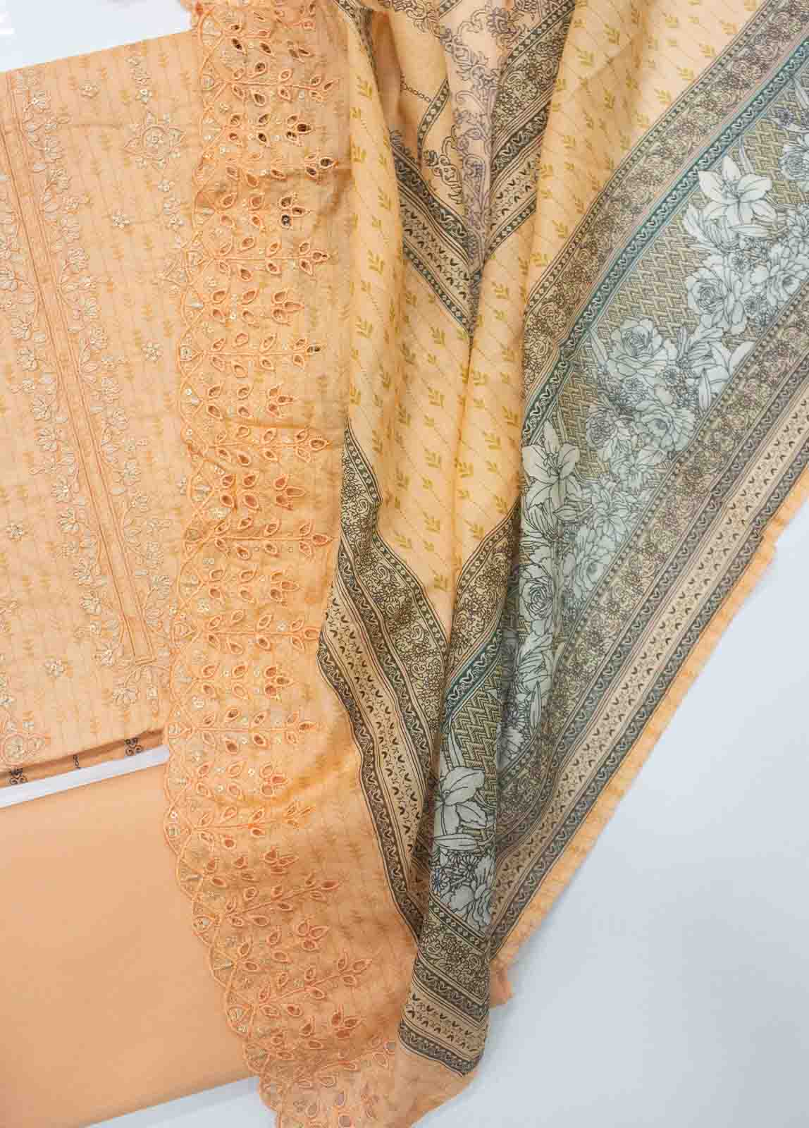 Bin Saeed Fabric - EU-0578-3 Piece Lawn Embroidered UnStitched Suit