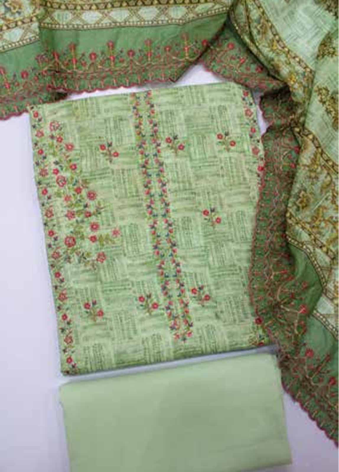 Bin Saeed Fabric - EU-0585-3 Piece UnStitched Lawn Cut Work Embroidery