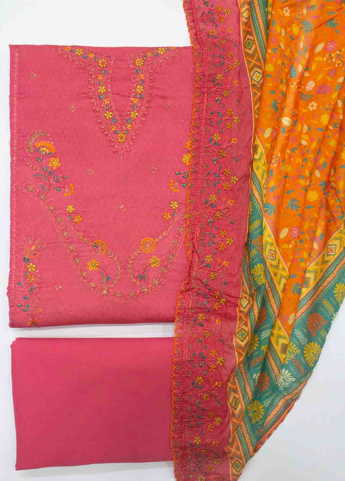 Bin Saeed Fabric - EU-0591-3 Piece Lawn Embroidered UnStitched Suit