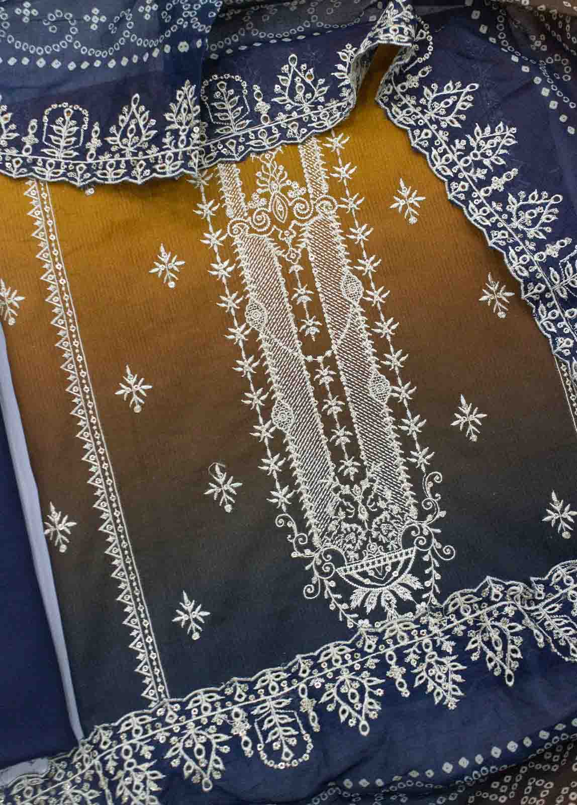 Bin Saeed Fabric - EU-0592-3 Piece Lawn Embroidered UnStitched Suit