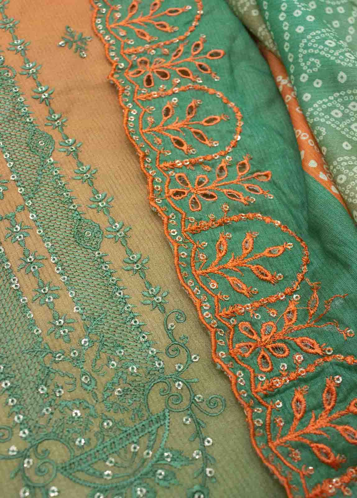 Bin Saeed Fabric - EU-0594-3 Piece Lawn Embroidered UnStitched Suit