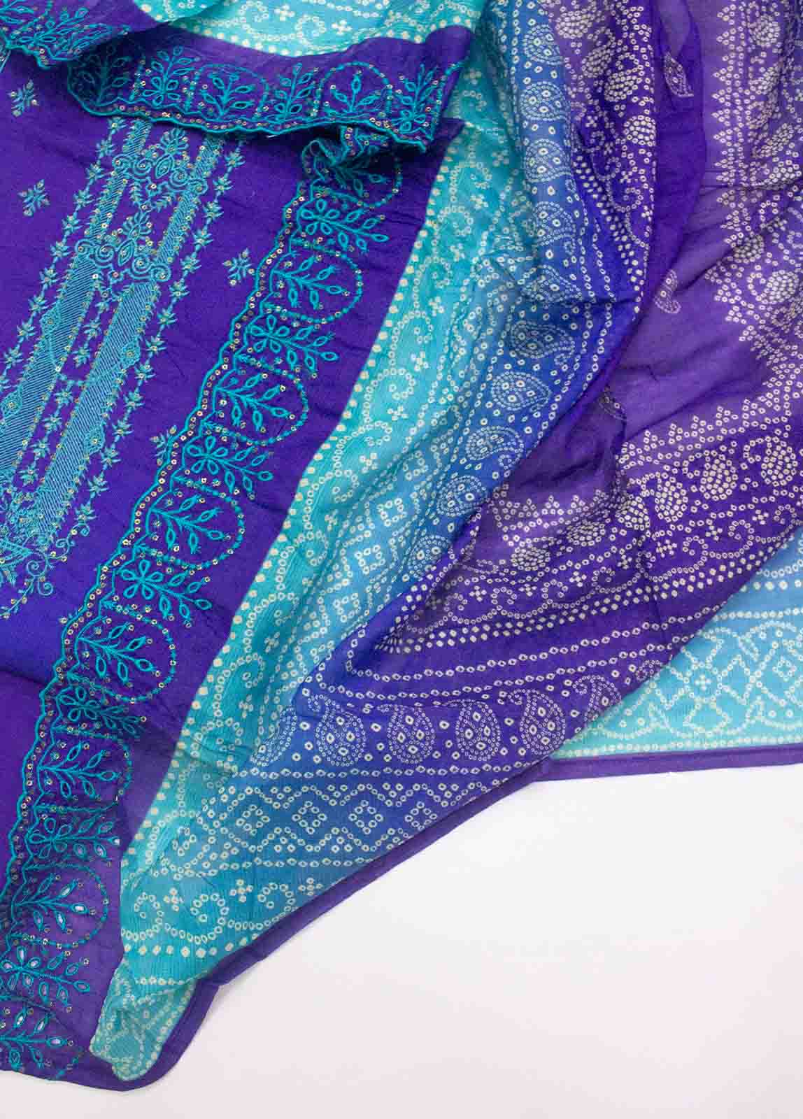 Bin Saeed Fabric - EU-0595-3 Piece Lawn Embroidered UnStitched Suit