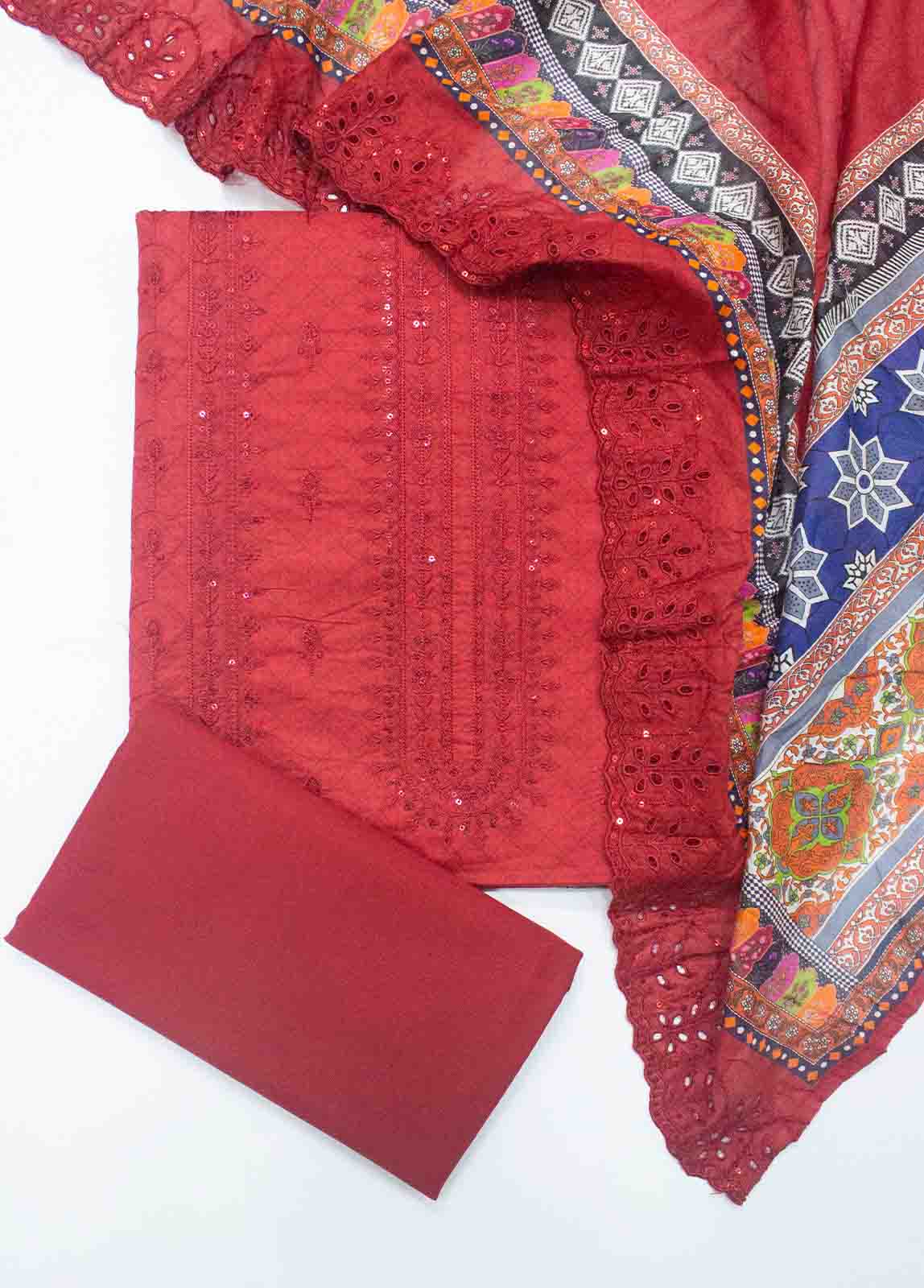 Bin Saeed Fabric - EU-0602-3 Piece Lawn Embroidered UnStitched Suit