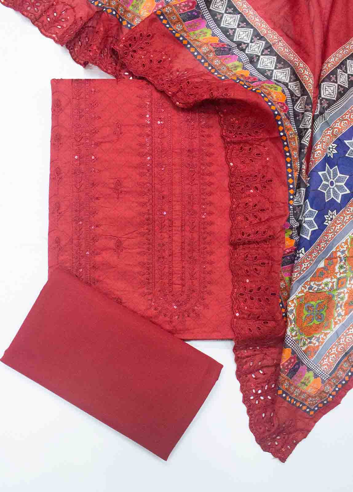Bin Saeed Fabric - EU-0602-3 Piece Lawn Embroidered UnStitched Suit
