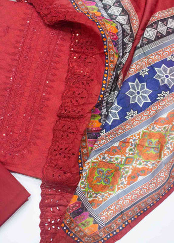 Bin Saeed Fabric - EU-0602-3 Piece Lawn Embroidered UnStitched Suit