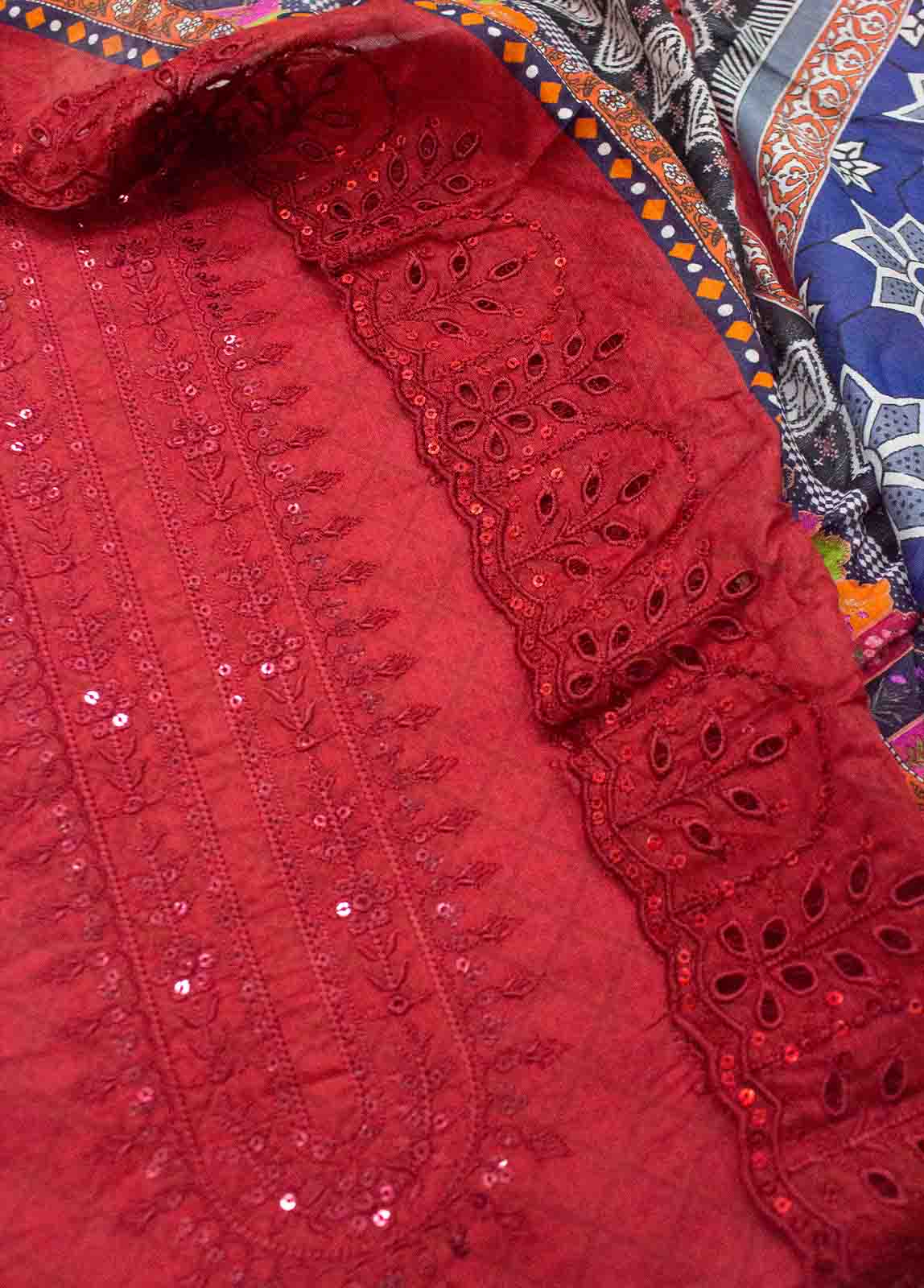 Bin Saeed Fabric - EU-0602-3 Piece Lawn Embroidered UnStitched Suit