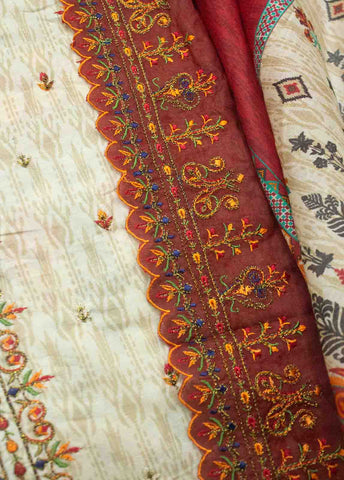 Bin Saeed Fabric - EU-0603-3 Piece Lawn Embroidered UnStitched Suit