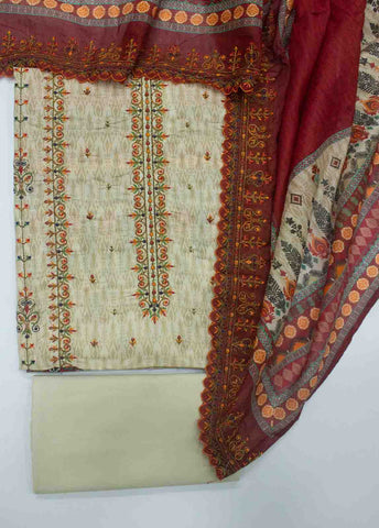 Bin Saeed Fabric - EU-0603-3 Piece Lawn Embroidered UnStitched Suit