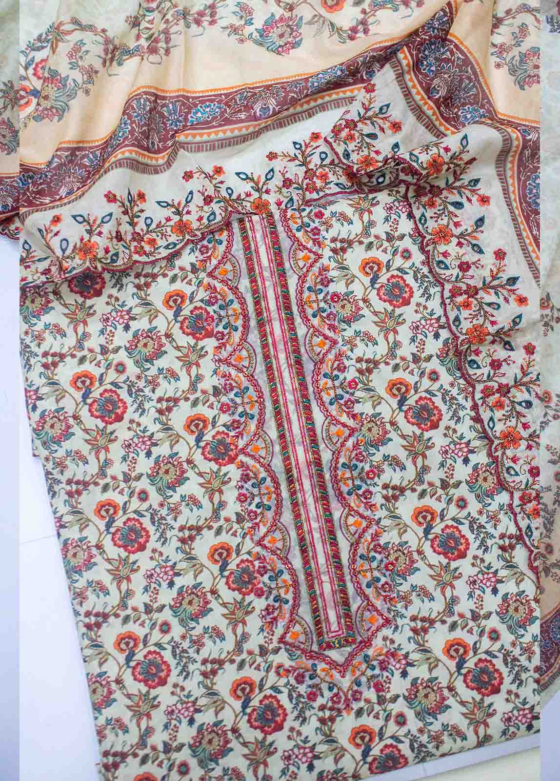 EU-R263-3 Piece Unstitched Lawn Embroidery Suit