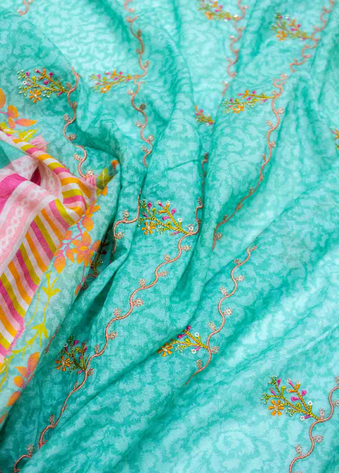 Bin Saeed Fabric - EU-R275-3 Piece Unstitched Lawn Embroidery Suit