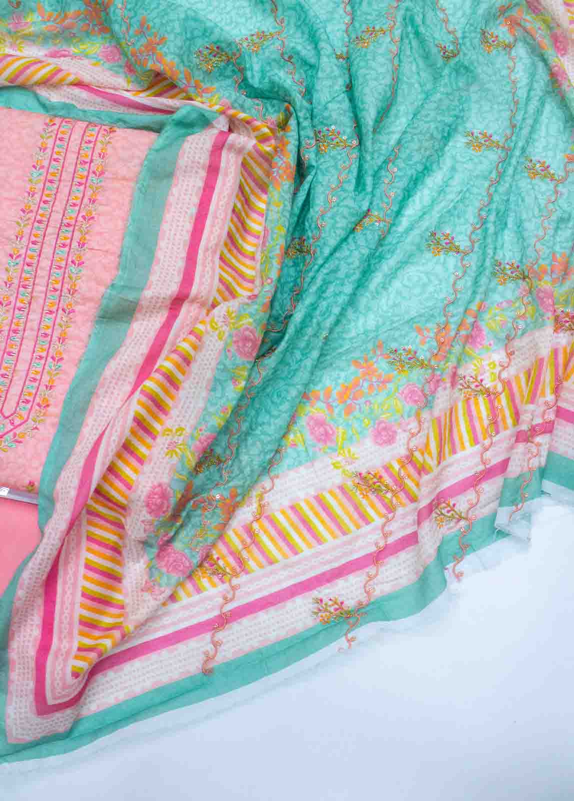 Bin Saeed Fabric - EU-R275-3 Piece Unstitched Lawn Embroidery Suit