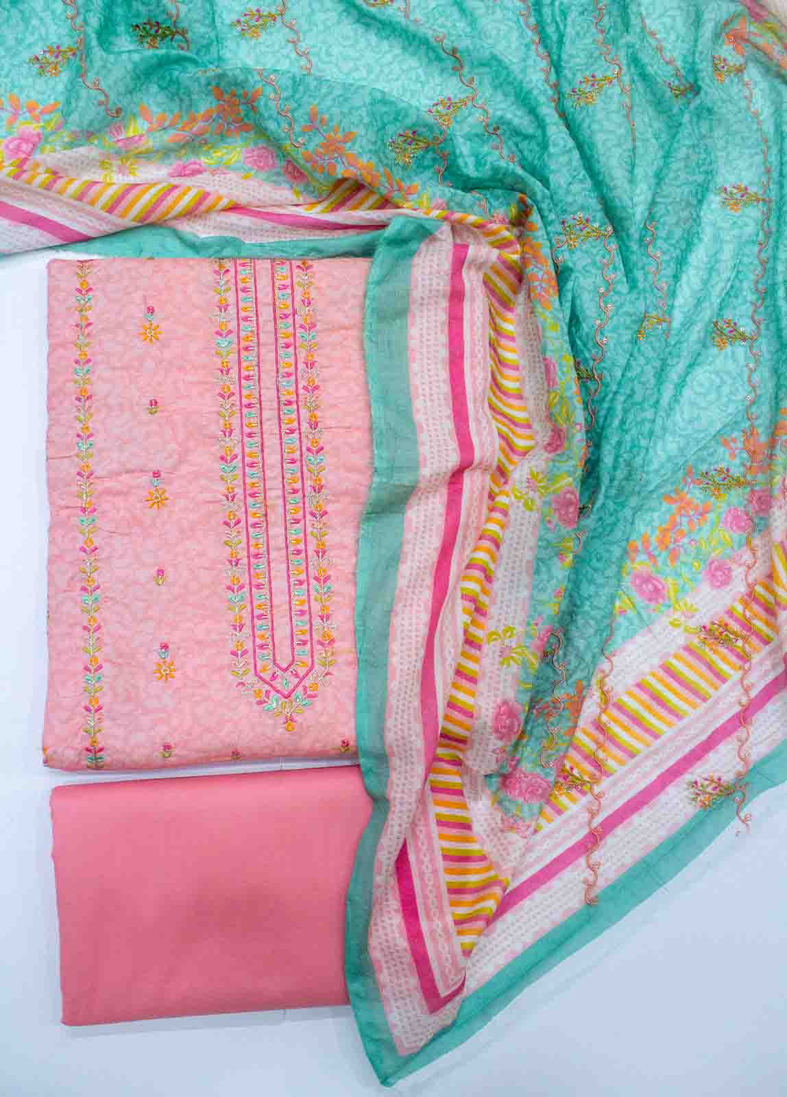 Bin Saeed Fabric - EU-R275-3 Piece Unstitched Lawn Embroidery Suit