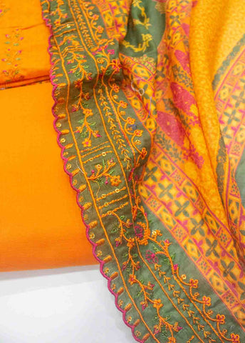 Bin Saeed Fabric - EU-R550-3 Piece Unstitched Lawn Embroidery Suit