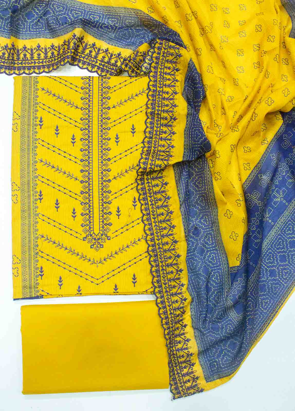 Bin Saeed Fabric - EU-R551-3 Piece Unstitched Lawn Embroidery Suit just