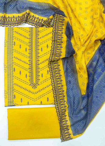 Bin Saeed Fabric - EU-R551-3 Piece Unstitched Lawn Embroidery Suit just