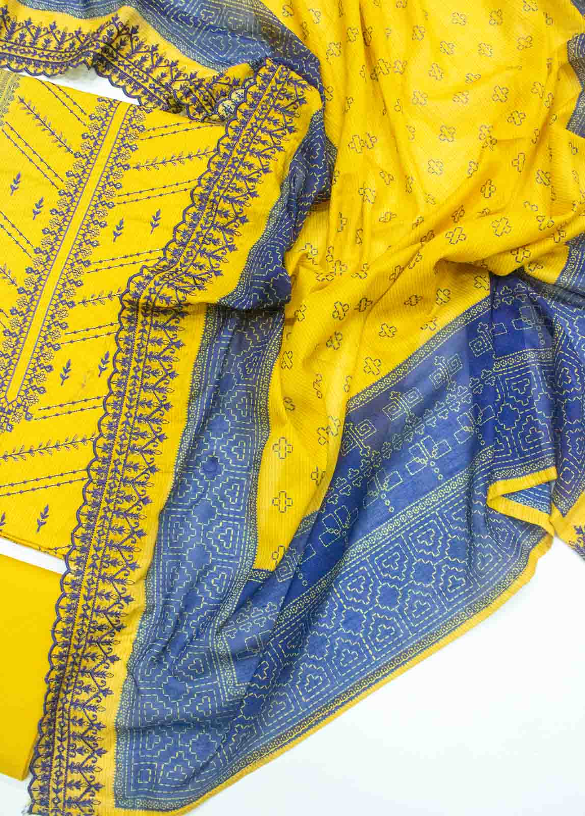 Bin Saeed Fabric - EU-R551-3 Piece Unstitched Lawn Embroidery Suit just