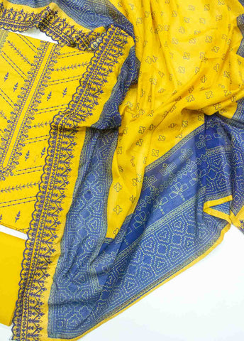 Bin Saeed Fabric - EU-R551-3 Piece Unstitched Lawn Embroidery Suit just