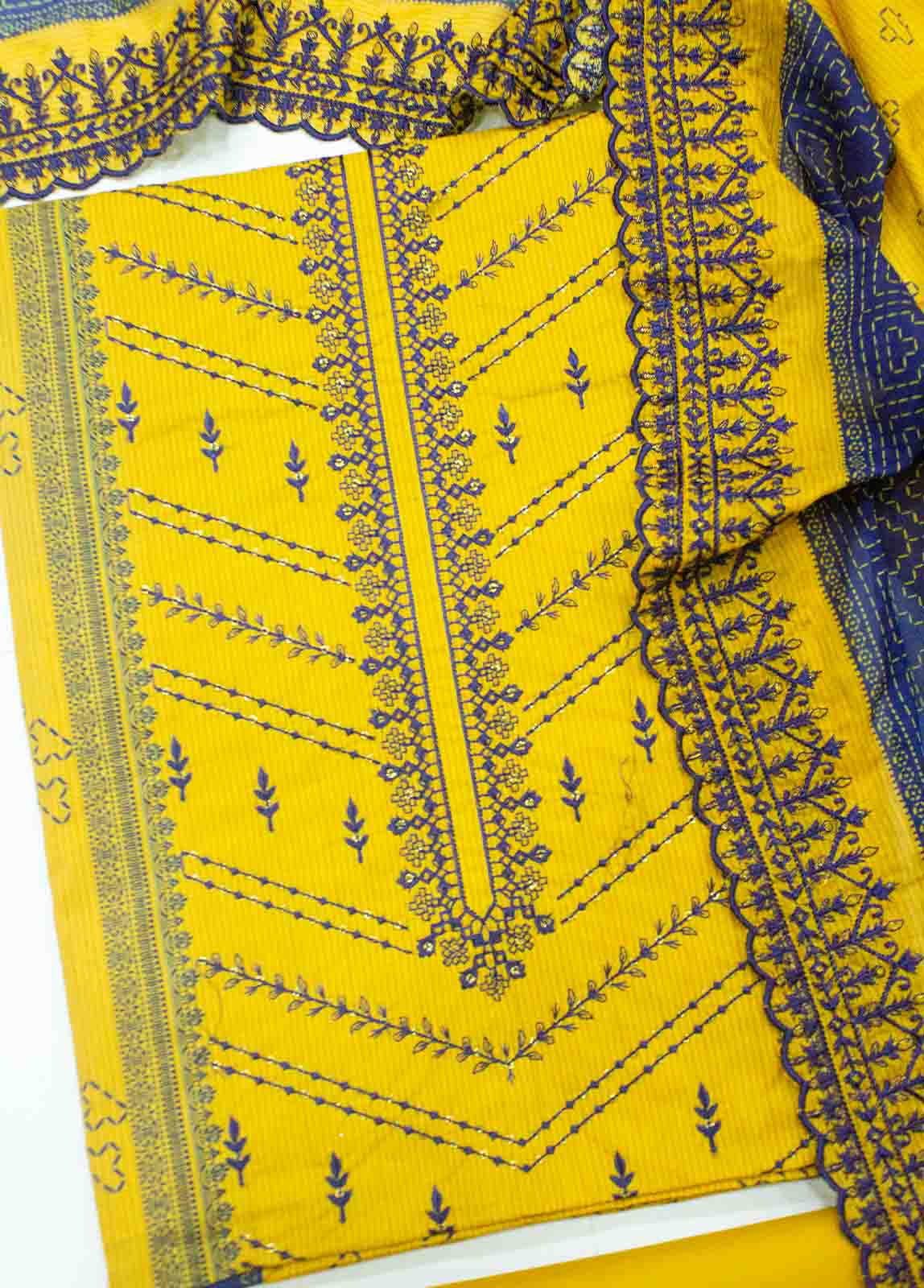 Bin Saeed Fabric - EU-R551-3 Piece Unstitched Lawn Embroidery Suit just