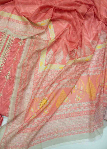 Bin Saeed Fabric - EUP-R544-3 Piece Unstitched Lawn Embroidery Suit