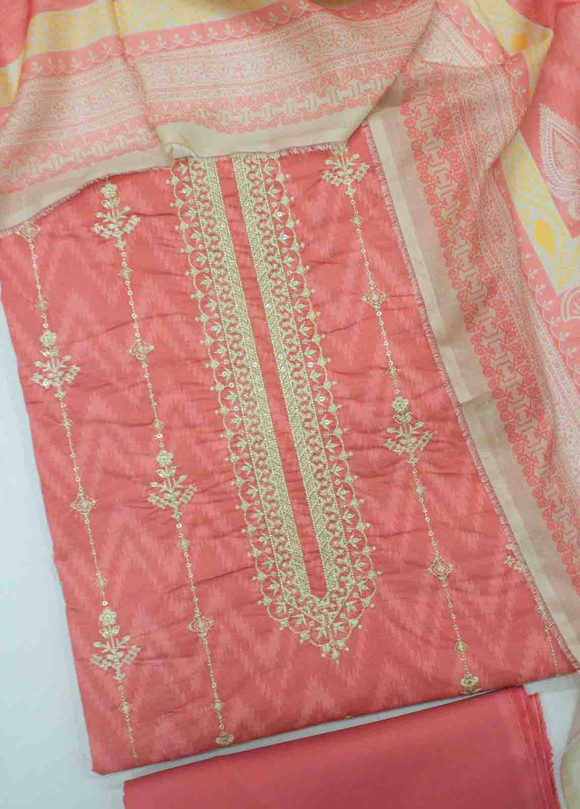 Bin Saeed Fabric - EUP-R544-3 Piece Unstitched Lawn Embroidery Suit