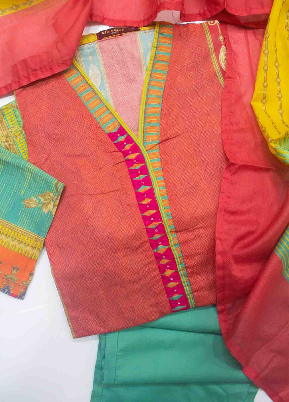 Bin Saeed Fabric - F-0002- 3 Piece Printed Stitched Suit