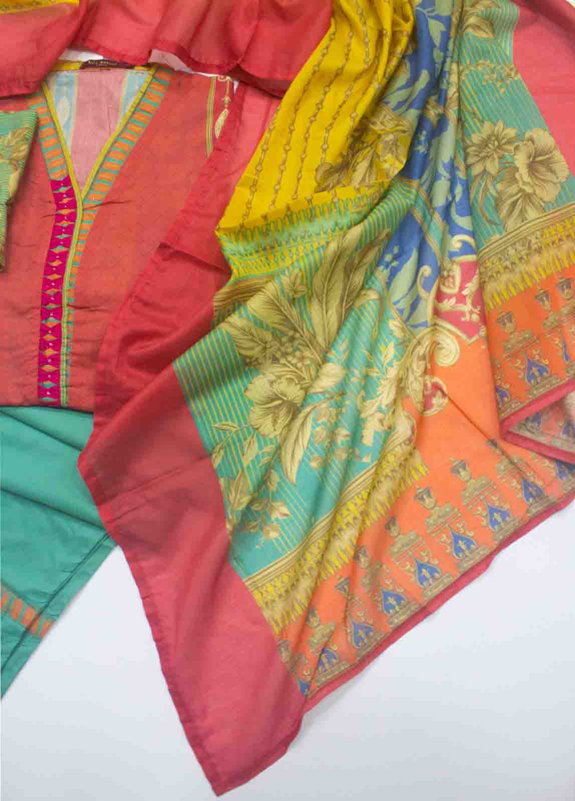 Bin Saeed Fabric - F-0002- 3 Piece Printed Stitched Suit