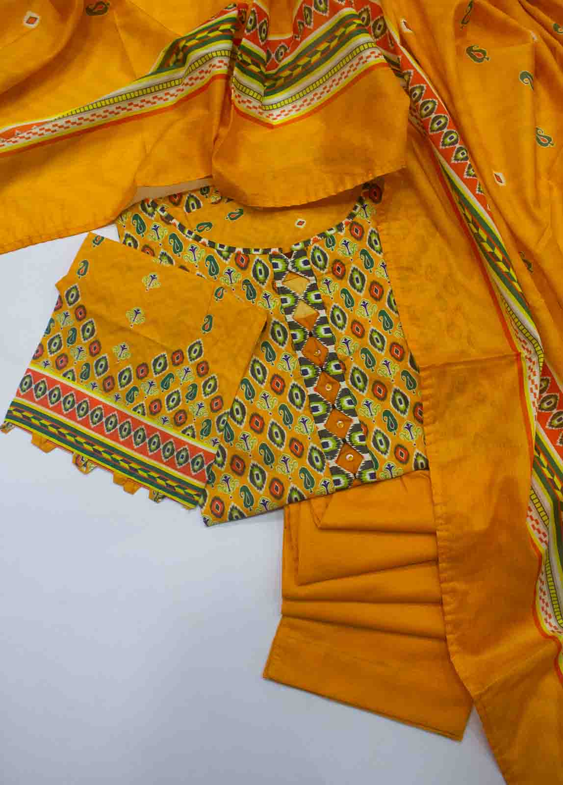 Bin Saeed Fabric - F-0024- 3 Piece Printed Stitched Suit