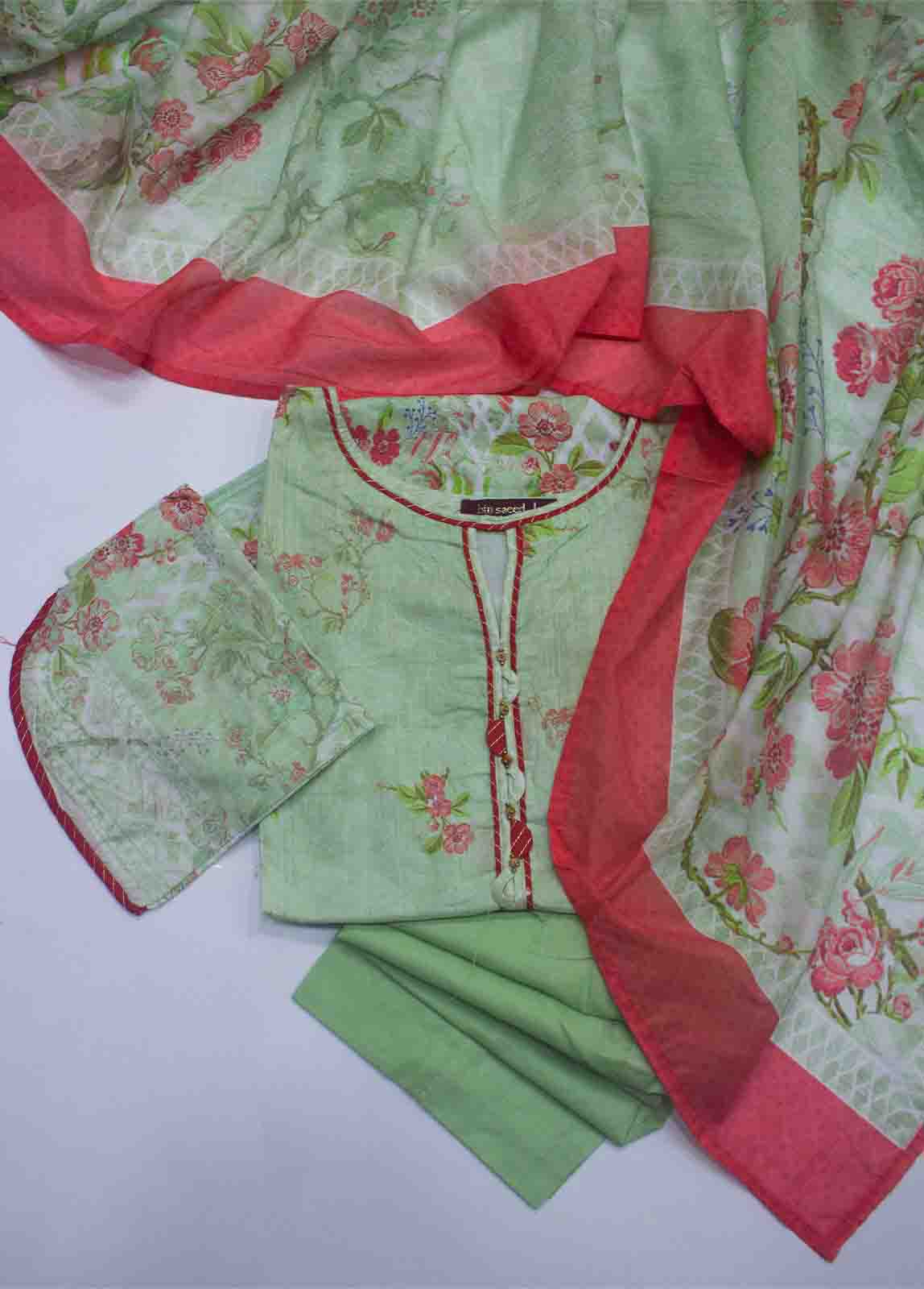 Bin Saeed Fabric - F-0033- 3 Piece Printed Stitched Suit