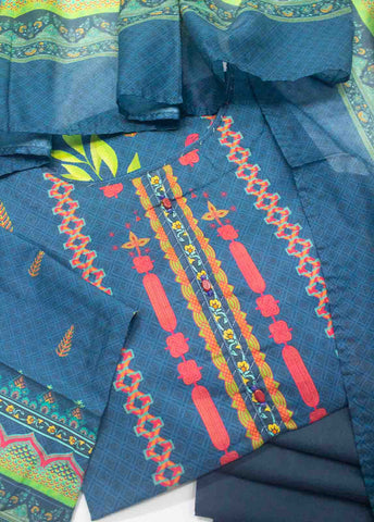 Bin Saeed Fabric - F-0034- 3 Piece Printed Stitched Suit