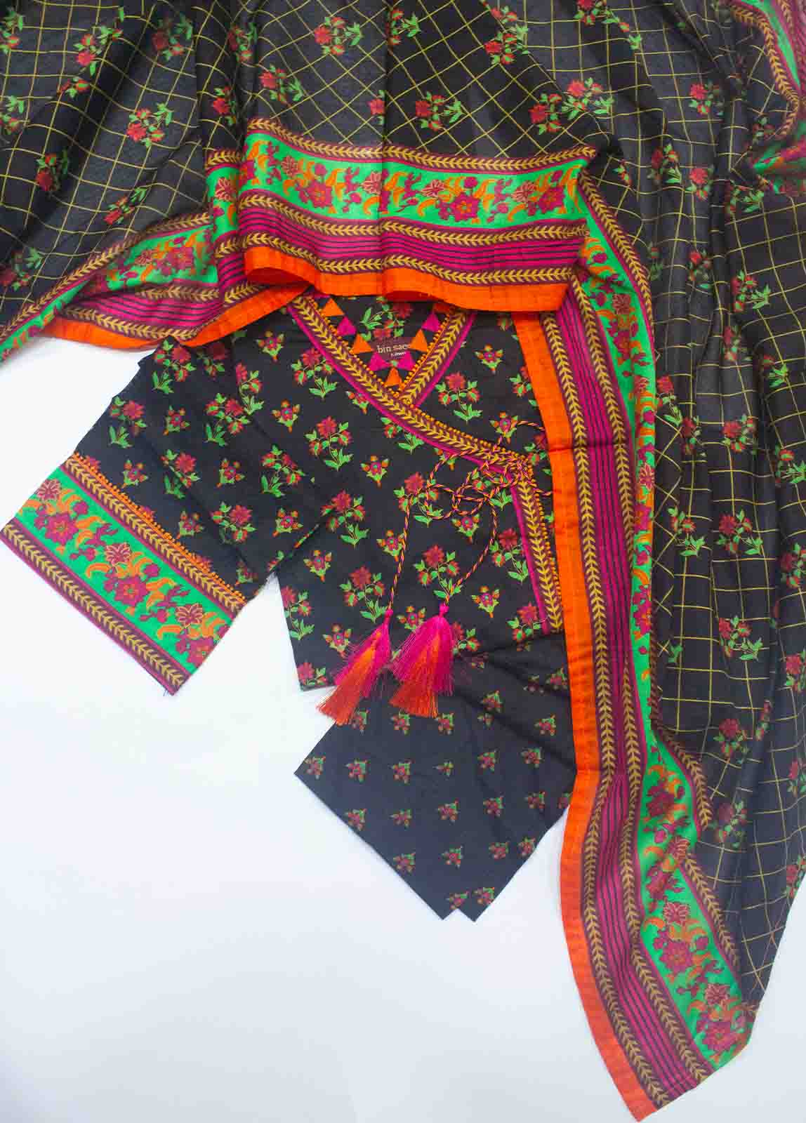 Bin Saeed Fabric - F-0097- 3 Piece Printed Stitched Suit