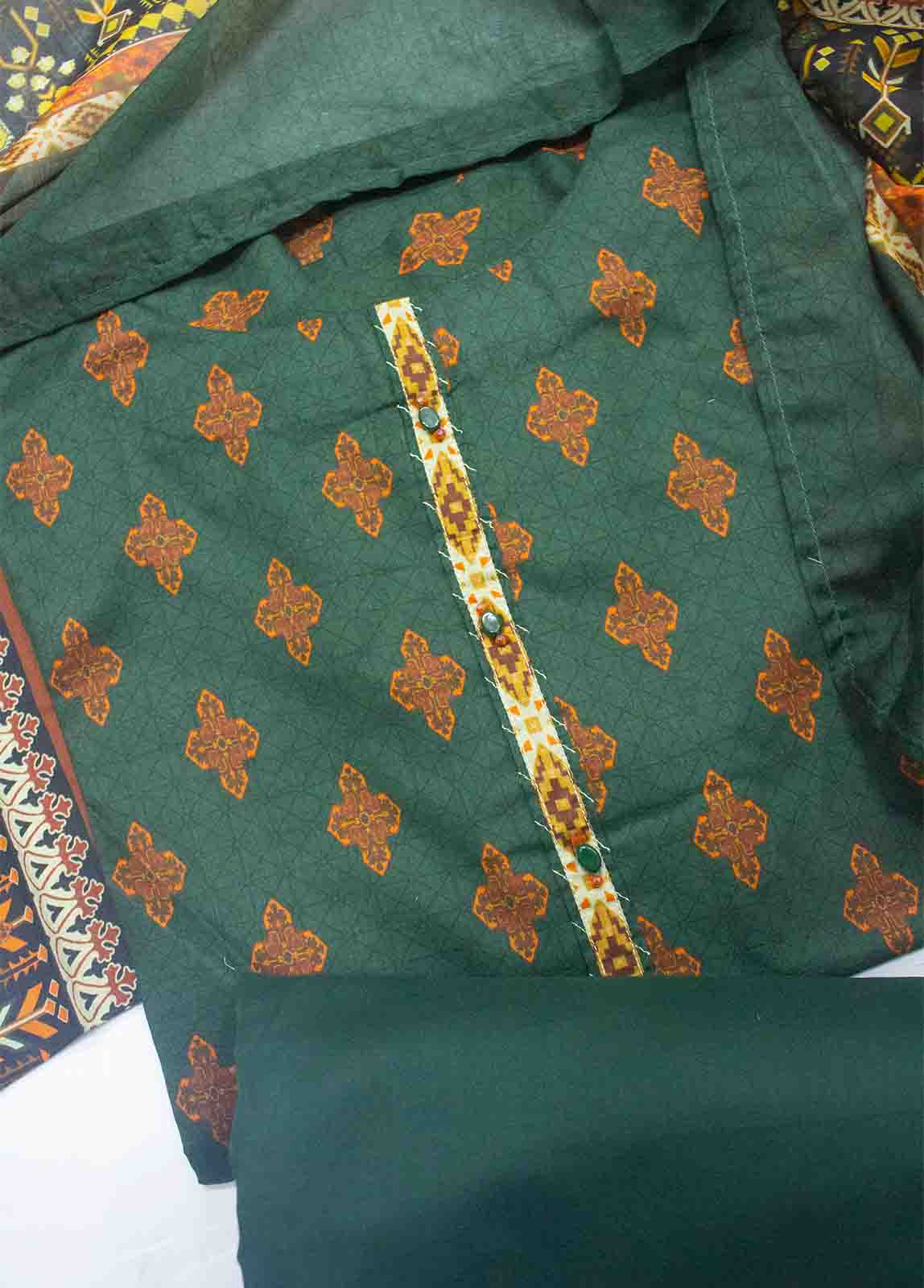 Bin Saeed Fabric - F-0110- 3 Piece Printed Stitched Suit