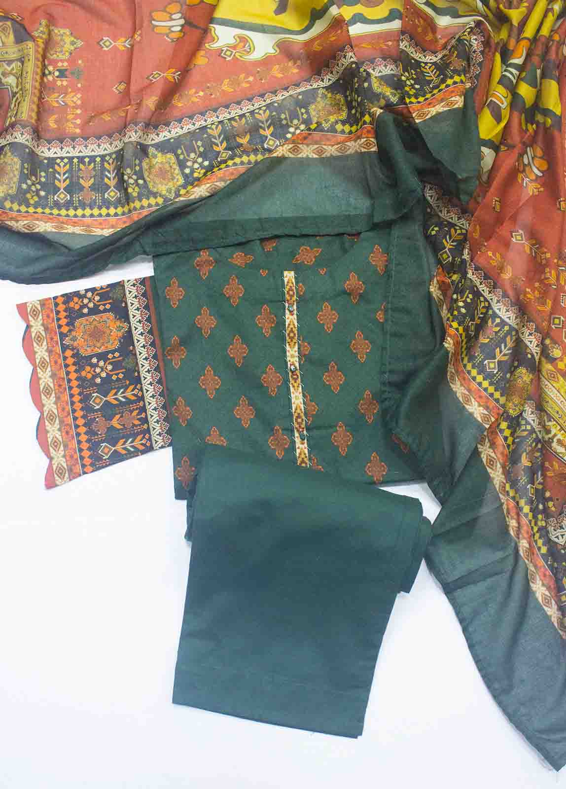 Bin Saeed Fabric - F-0110- 3 Piece Printed Stitched Suit