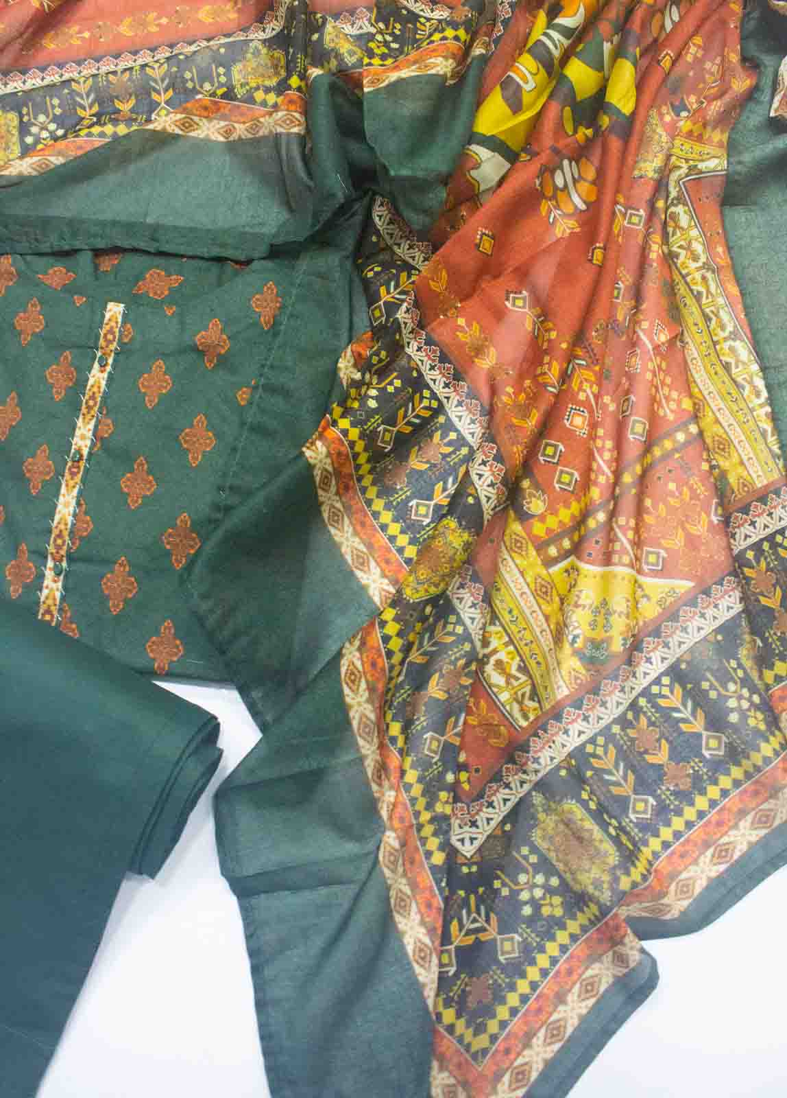 Bin Saeed Fabric - F-0110- 3 Piece Printed Stitched Suit