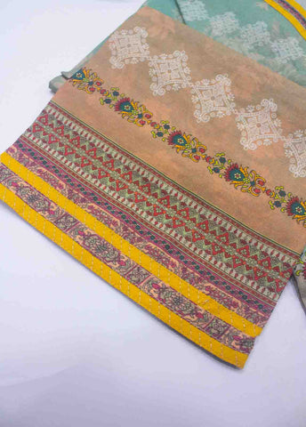 Bin Saeed Fabric - F-0122- 3 Piece Printed Stitched Suit