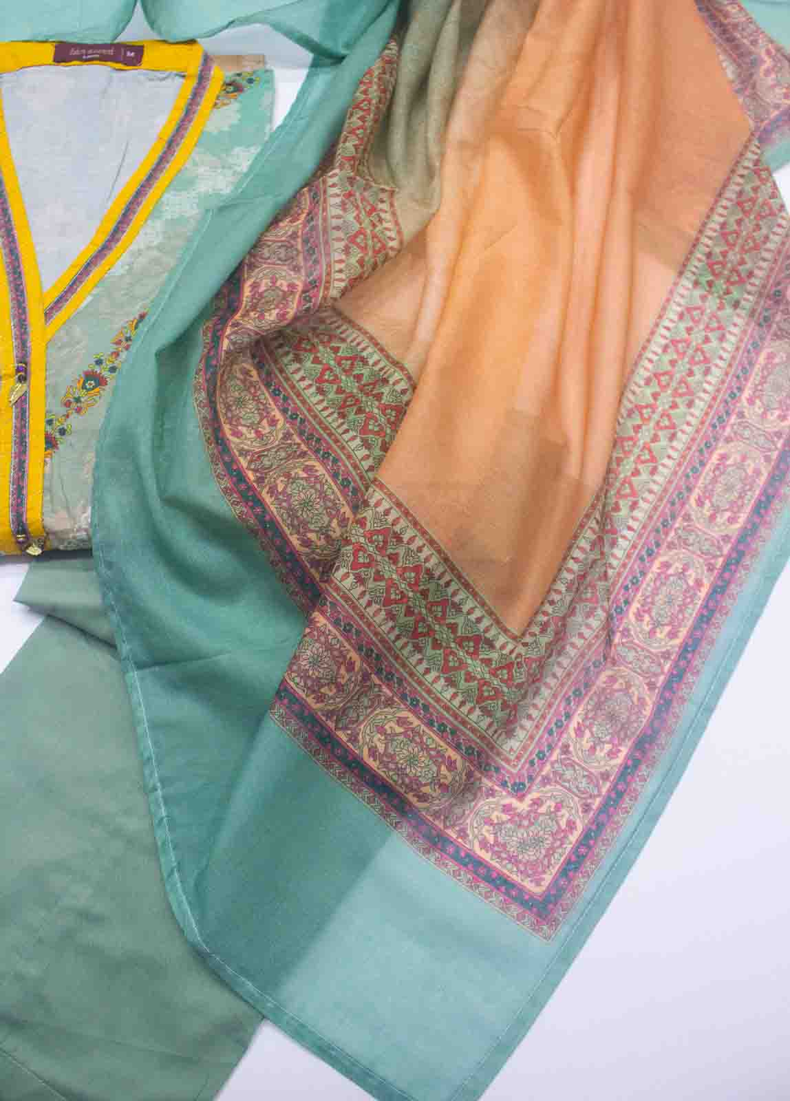 Bin Saeed Fabric - F-0122- 3 Piece Printed Stitched Suit