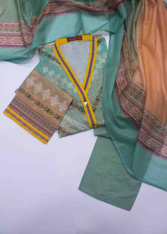 Bin Saeed Fabric - F-0122- 3 Piece Printed Stitched Suit
