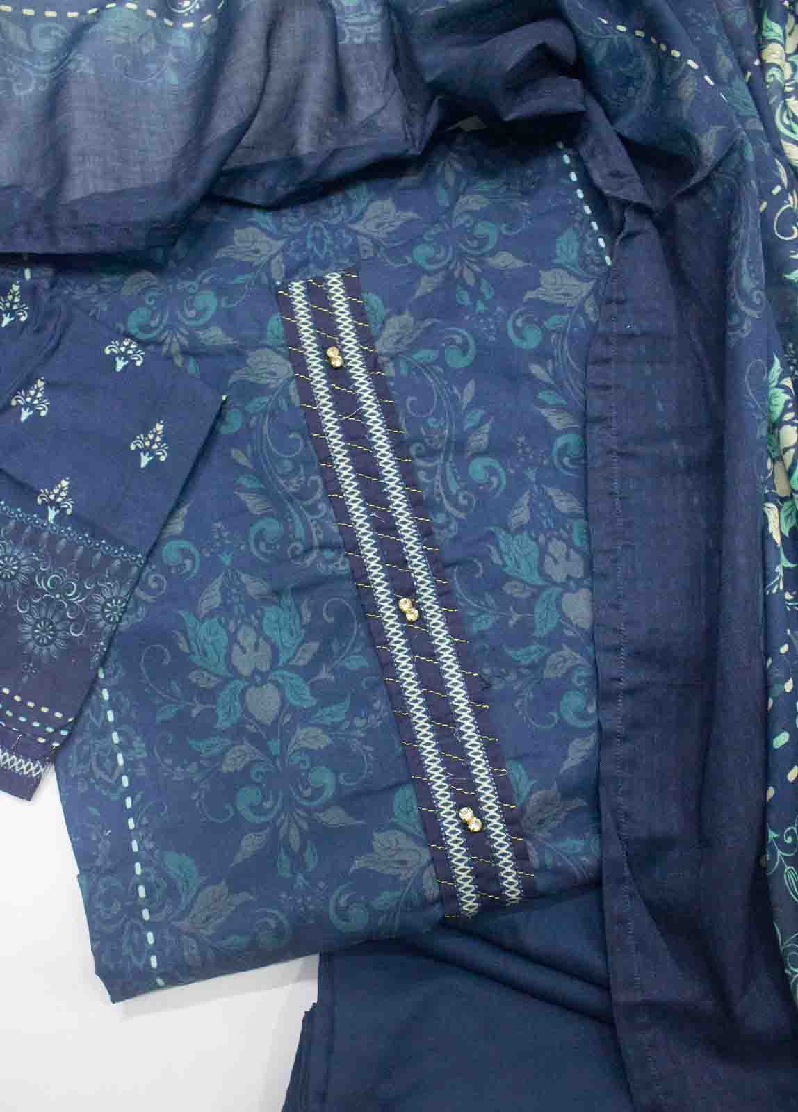 Bin Saeed Fabric - F-0132- 3 Piece Printed Stitched Suit