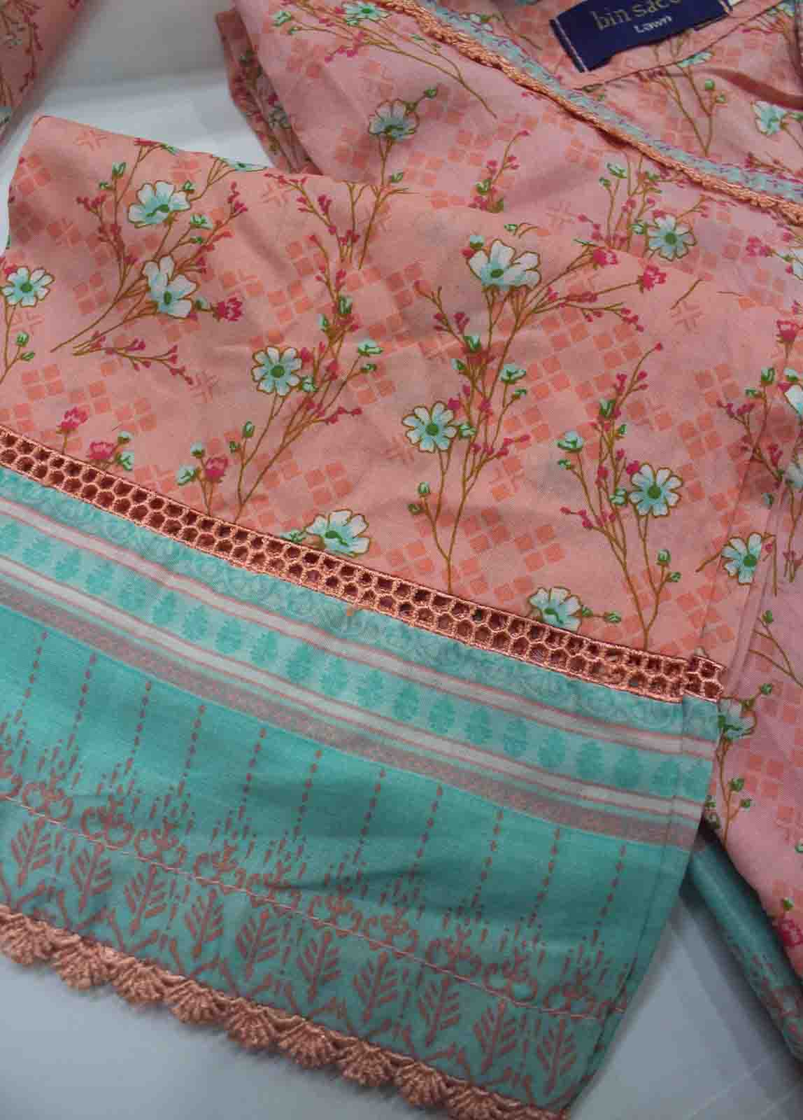 Bin Saeed Fabric - F-0180- 3 Piece Printed Stitched Suit